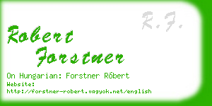 robert forstner business card