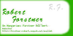 robert forstner business card